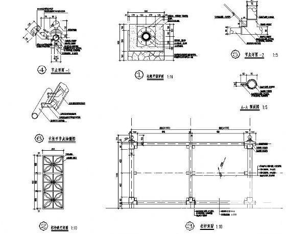 特色灯和围栏施工图纸cad - 2