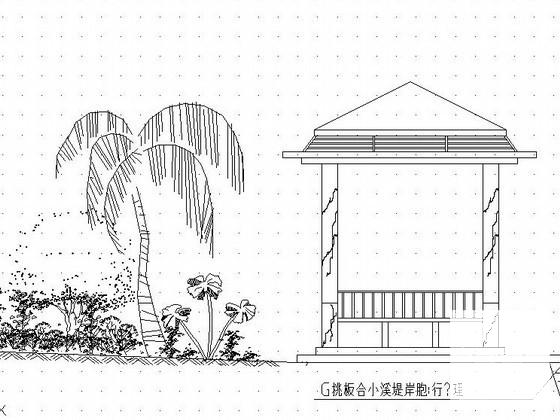 凉亭施工详图纸cad平面图及立面图 - 1