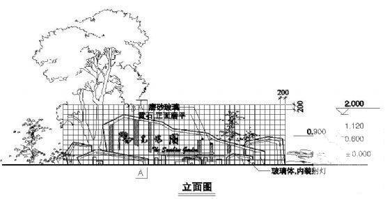 玻璃景墙施工图 - 1