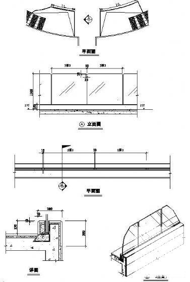 特色座椅施工图纸cad平面图及节点详图,立面图 - 1