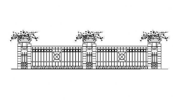 围墙立面标准段大样三cad - 1
