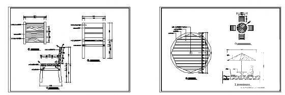 室外木桌木椅详细施工图纸cad平面图 - 2