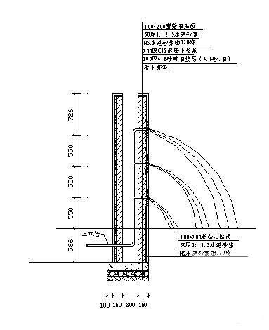 喷水文化墙大样设计图 - 2