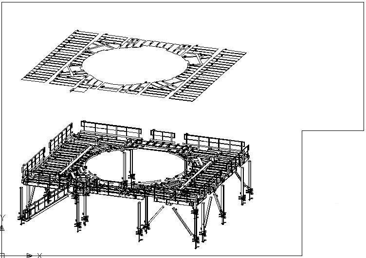 炉壳维修站平台结构加工图纸cad - 3