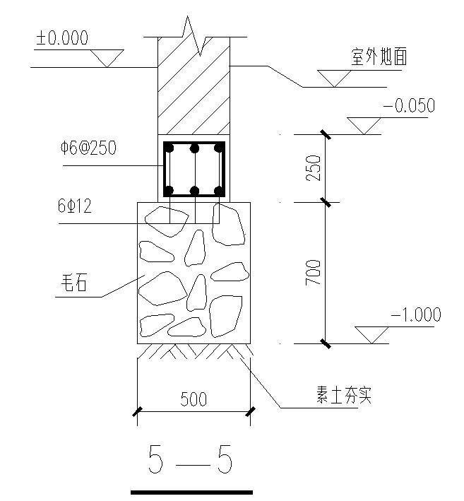 毛石条基构造图 - 1