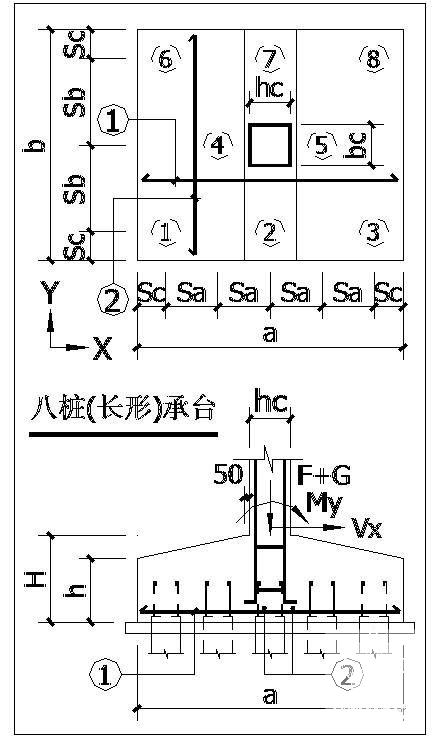 各种承台配筋桩基础节点构造详图纸cad - 1