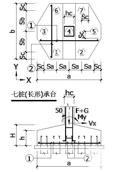 七桩承台节点构造设计详图纸cad - 1