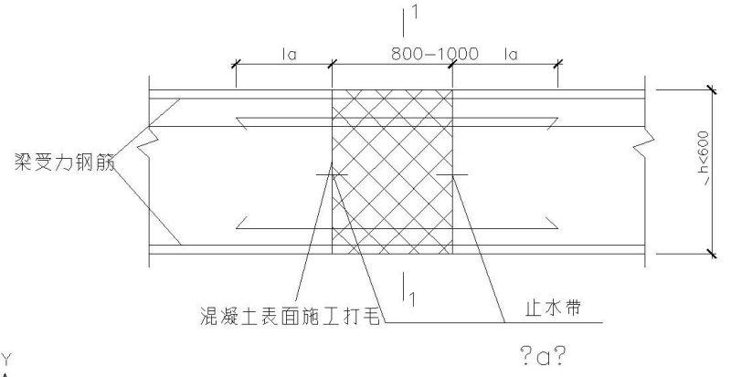 现浇梁后浇带节点构造详图cad - 1