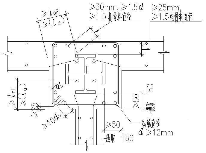 钢骨混凝土柱连接详图 - 1