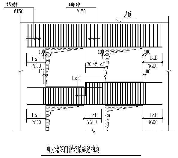 双门洞连梁配筋节点图 - 1