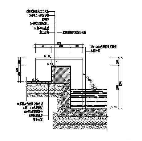 花坛做法详图纸cad大样图及剖面图 - 1