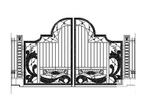 小区大门立面详图纸cad - 1
