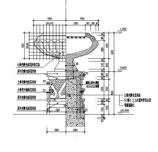 花钵施工大样图纸cad剖面图 - 1