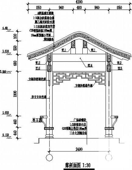 仿古长廊建筑结构 - 1