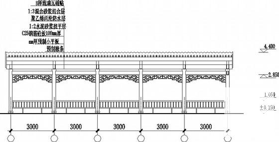 仿古长廊建筑结构 - 2