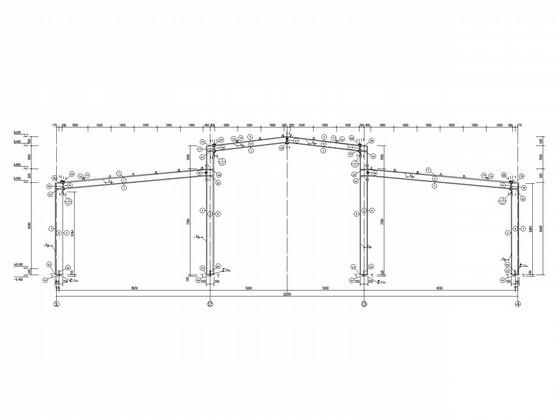 一份带毗屋门式刚架茶厂生产车间结构CAD施工图纸