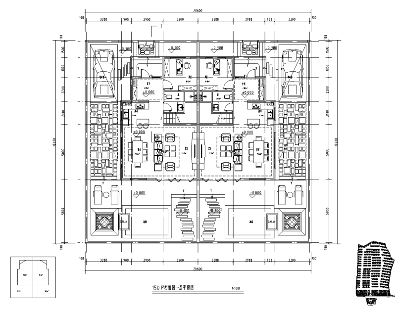 150㎡别墅户型图设计 (1)