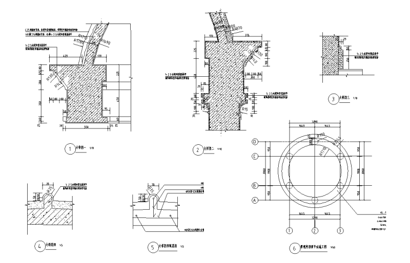 钢筋混泥土景观圆亭详图设计 (3)