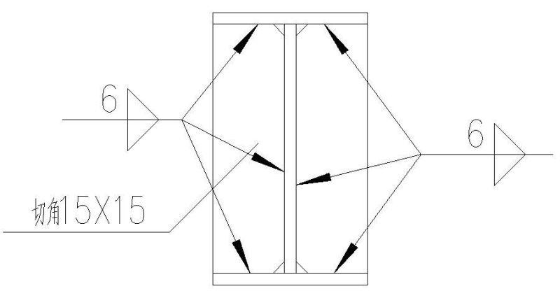 柱顶板连接焊缝示意节点构造详图纸cad - 4