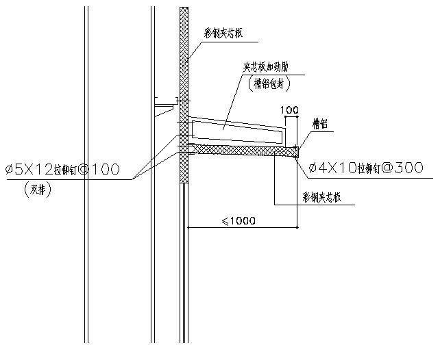 钢结构雨蓬节点图 - 3