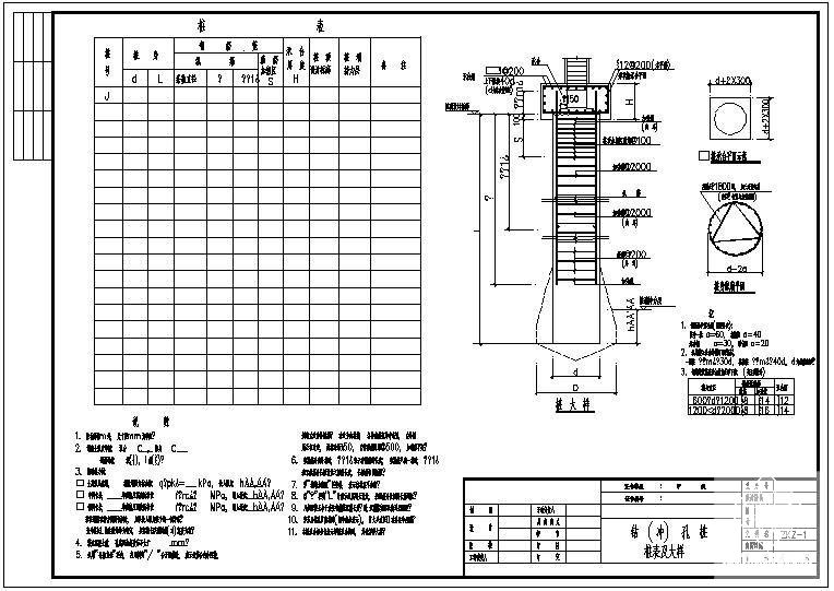 钻(冲)孔桩桩表大样图 - 1