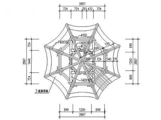 凉亭施工图 - 4