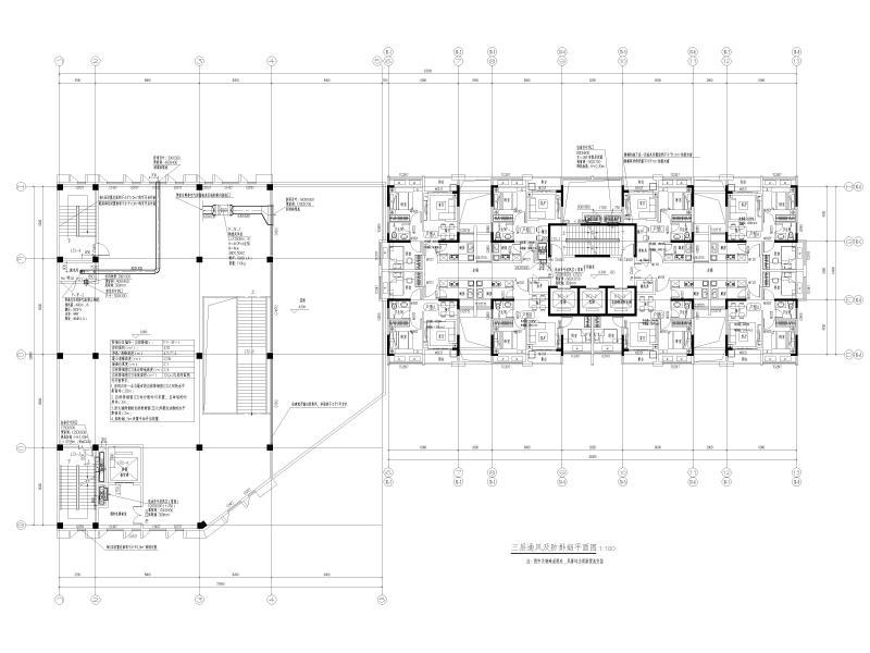 三层通风及防排烟平面图