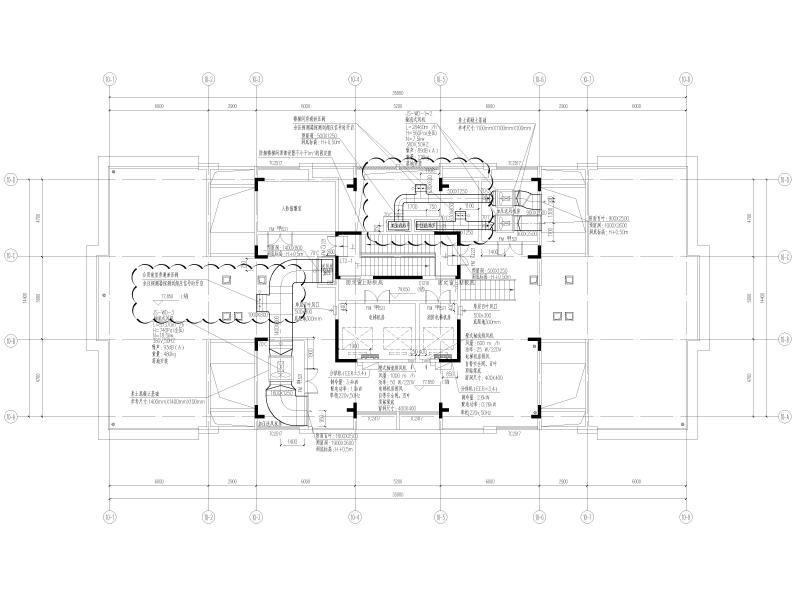 屋顶层防排烟平面图