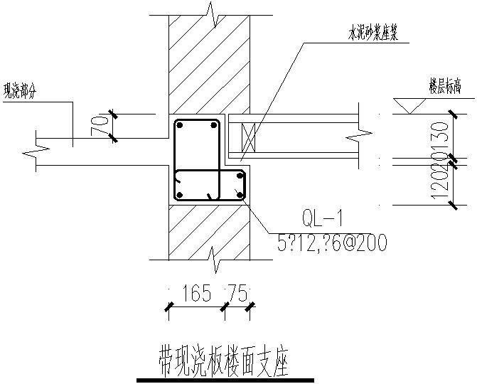 现浇板楼面支座节点图 - 1