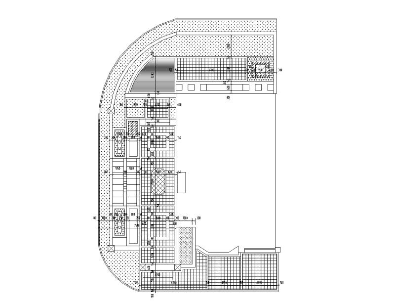 法式浪漫+中式元素别墅庭院施工图设计尺寸标注平面图