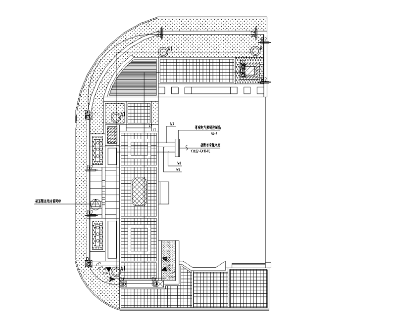 法式浪漫+中式元素别墅庭院施工图设计灯具布置平面图1