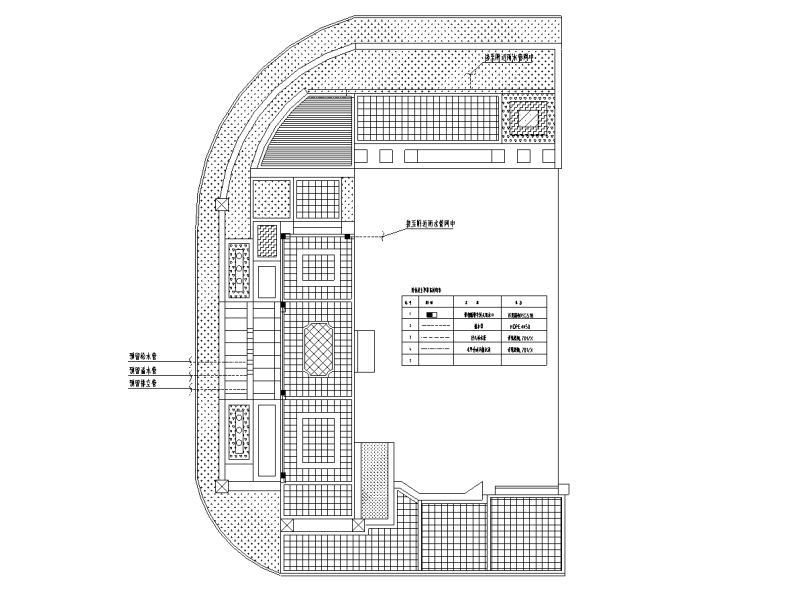 法式浪漫+中式元素别墅庭院施工图设计排水布置平面图