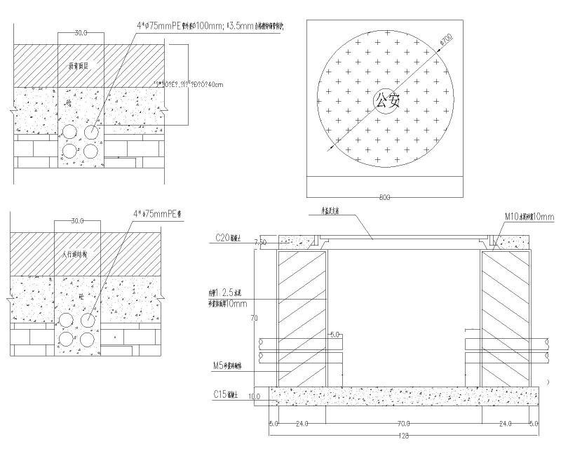 检查井及结构施工示意图