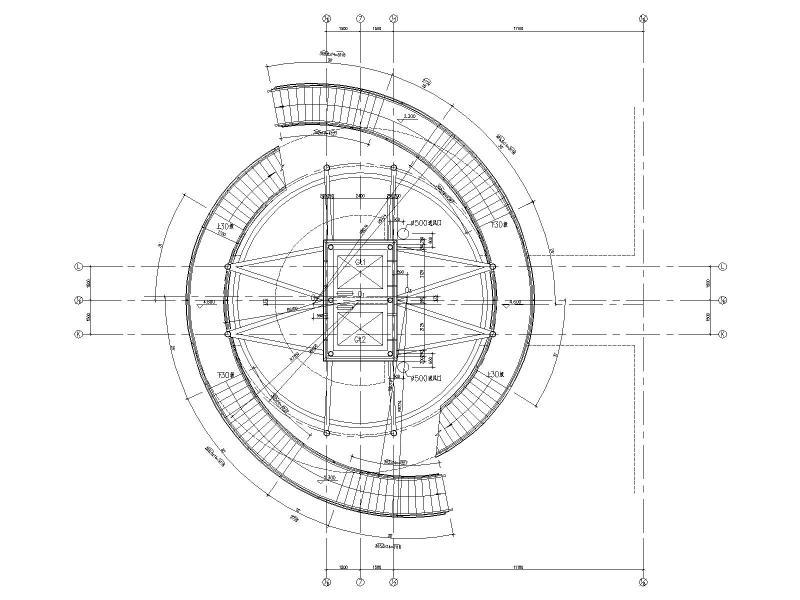 核心筒6(楼梯F)二层平面图