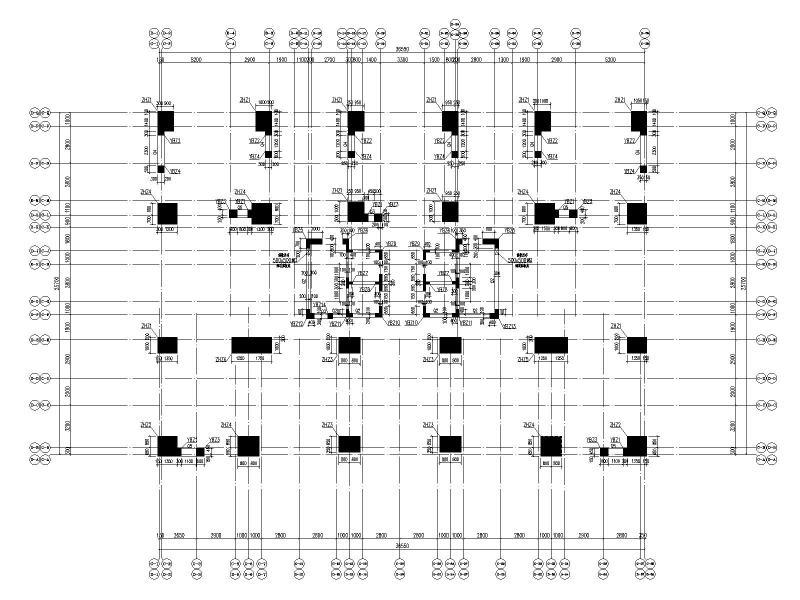 1栋C座-0.500~5.100标高竖向构件布置图