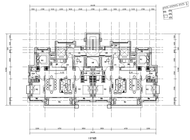 洋房+多层公寓建筑户型图设计 (2)