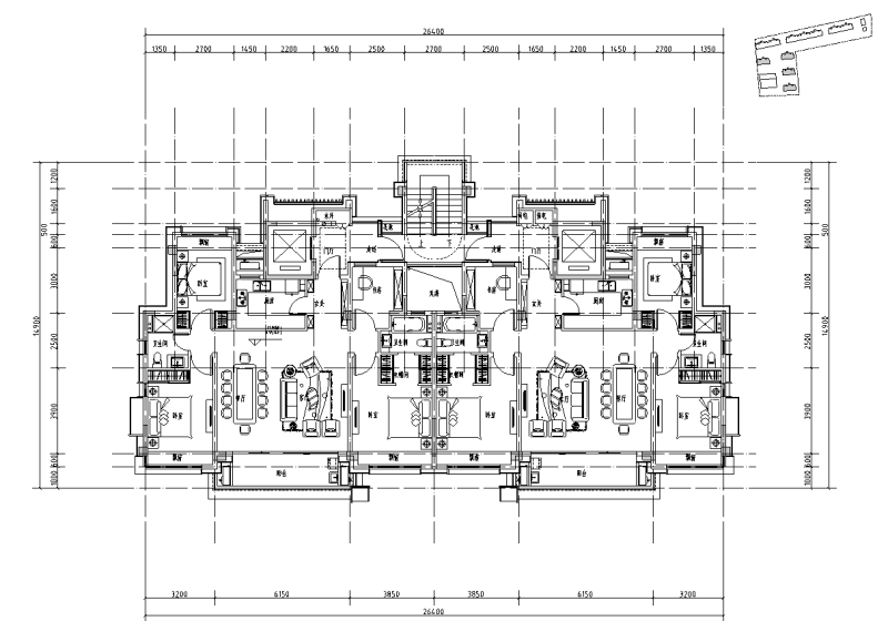洋房+多层公寓建筑户型图设计 (3)