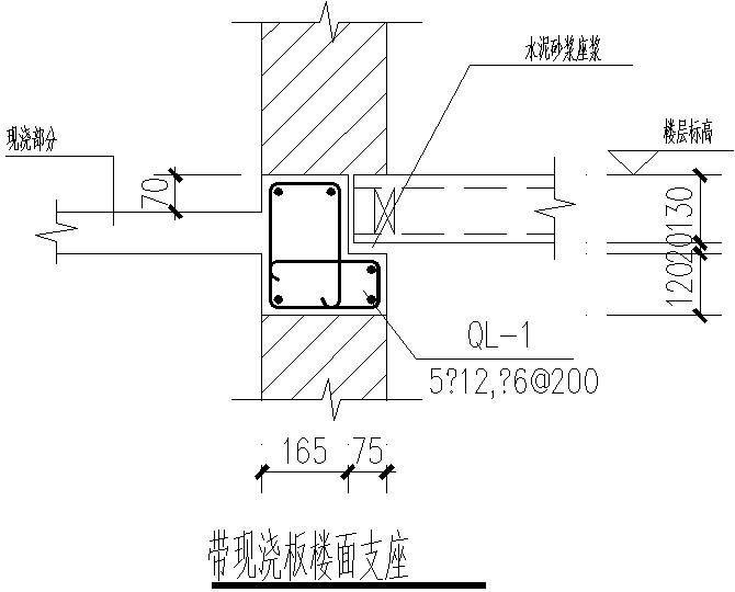 现浇板楼面支座节点图 - 1