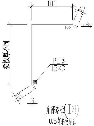冷间壁板与壁板间连接做法节点构造cad详图纸（一） - 1