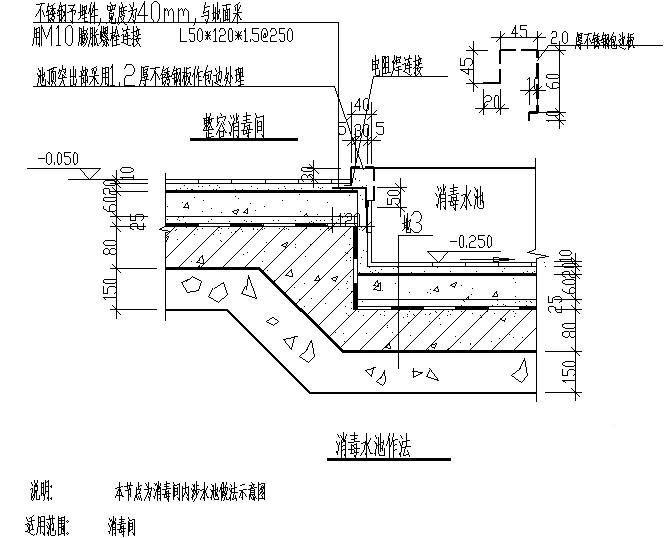 涉水池做法示意图 - 1
