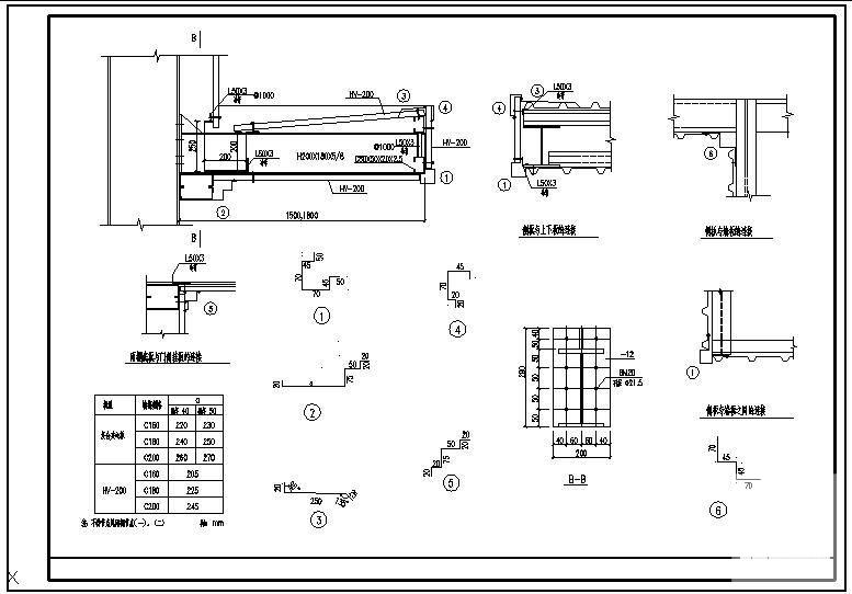 钢结构雨棚节点构造设计详图纸cad - 1