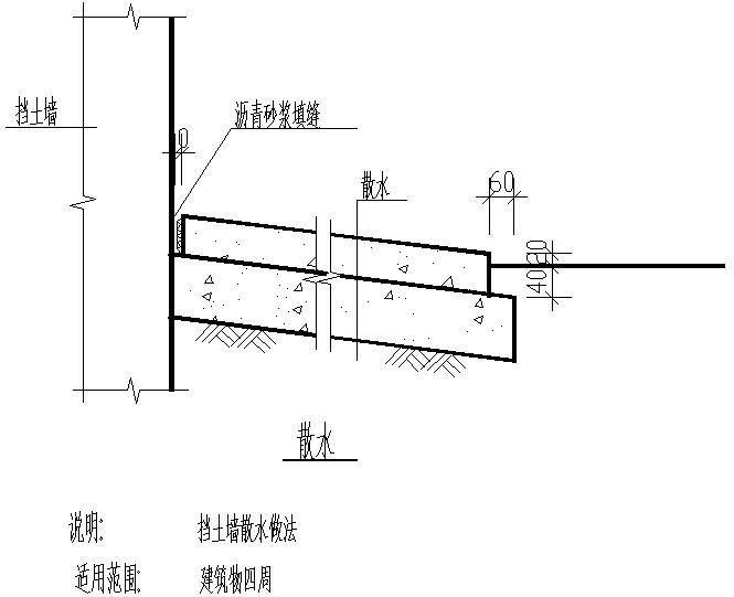 挡土墙散水做法节点构造设计详图纸cad - 1