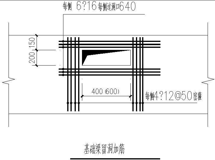 基础梁留洞加筋节点构造设计详图纸cad - 1