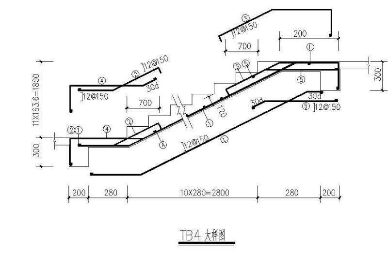 别墅楼梯节点构造详图纸cad平面布置图 - 2