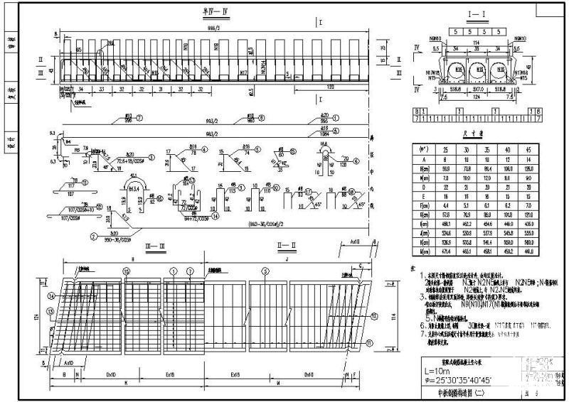 L10m装配式钢筋混凝土空心板中板钢筋节点构造cad详图 - 1