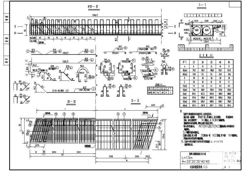 L13m装配式钢筋混凝土空心板边板钢筋节点构造详图纸（二） - 1