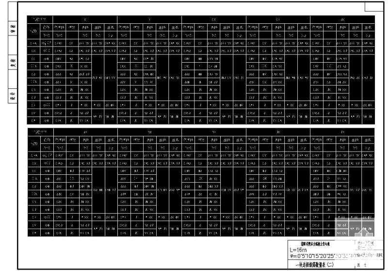 L16m装配式预应力混凝土空心板cad一块边板钢筋数量表（二） - 1
