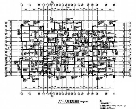 暗柱配筋图 - 3