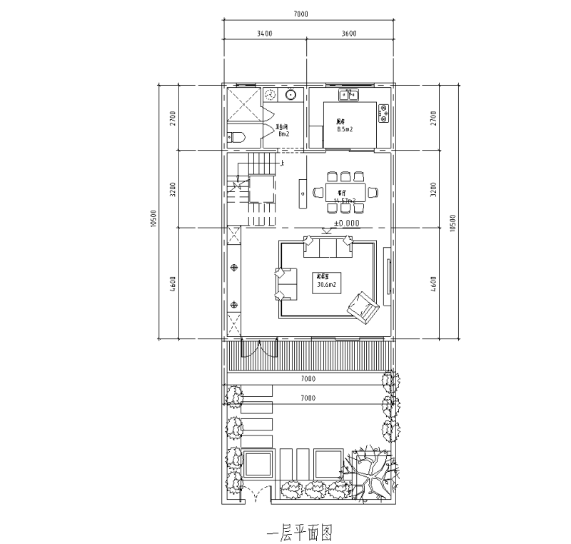 山地别墅紧凑型联排150平户型图设计2020 (1)