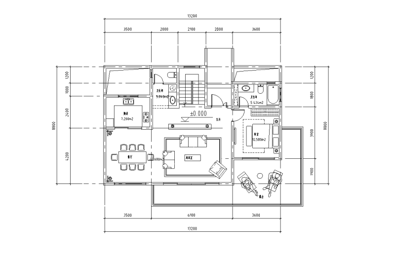 山地别墅大面宽200平户型图设计-2020 (1)